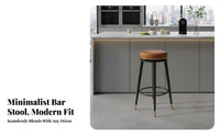 High-Density Foam Cushion Padded Swivel Counter Stool with Footrest Bar Chair Stable Base Seating Furniture Sturdy Construction for Homeowners, Restaurant Owners, Adults, Cafe, Pub, Kitchen Island