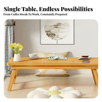 Space-Saving Folding Floor Table Easy Storage Foldable Bed Tray Multipurpose Portable Desk Multi-Purpose for Students, Telecommuting Workers, Bay Window, Bedroom, Living Room, Outdoor