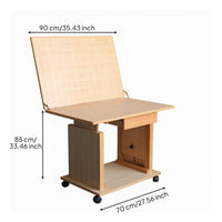 Adjustable Still Life Table Rectangular Tilting Drawing Table Space-Efficient Art Furniture for Sketching