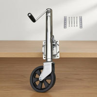 Side-Wind Crank Hauling Vehicle Trailer Support Wheel Wheel Metal Construction Caravan Trailer Support Wheel Wheel Steel Swivel Hauling Vehicle Support Stand Mounting Hardware