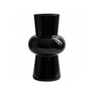 Minimalist Black Glass Vase Sculptural Decorative Vase