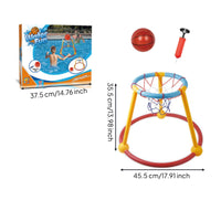 Freestanding Water Basketball Set with Pump Colorful Pool Basketball Hoop Portable for Family