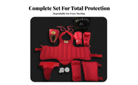 5 Pieces Shock Resistant Sanda Safety Set Adjustable Fit 5 Piece Fighting Protective Gear Set Lightweight Full Body Kickboxing Protection Flexible for Combat Artists, Kickboxers, Spar Arena, Competition, Gym