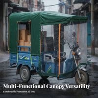 Rainproof Electric Tricycle Canopy Sun Protection Electric Tricycle Rain Awning Thickened Material Foldable Trike Rain Cover Windproof for Delivery Workers, Mobility Aid Users, All-Season Use, Daily Commute, Outdoor Riding, Goods Transport