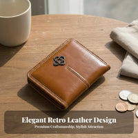 women's Short Wallet Vintage Design women's Bifold Wallet Snap Closure Compact Card Holder Purse for Students, Commuters, Daily Use, Travel, Shopping
