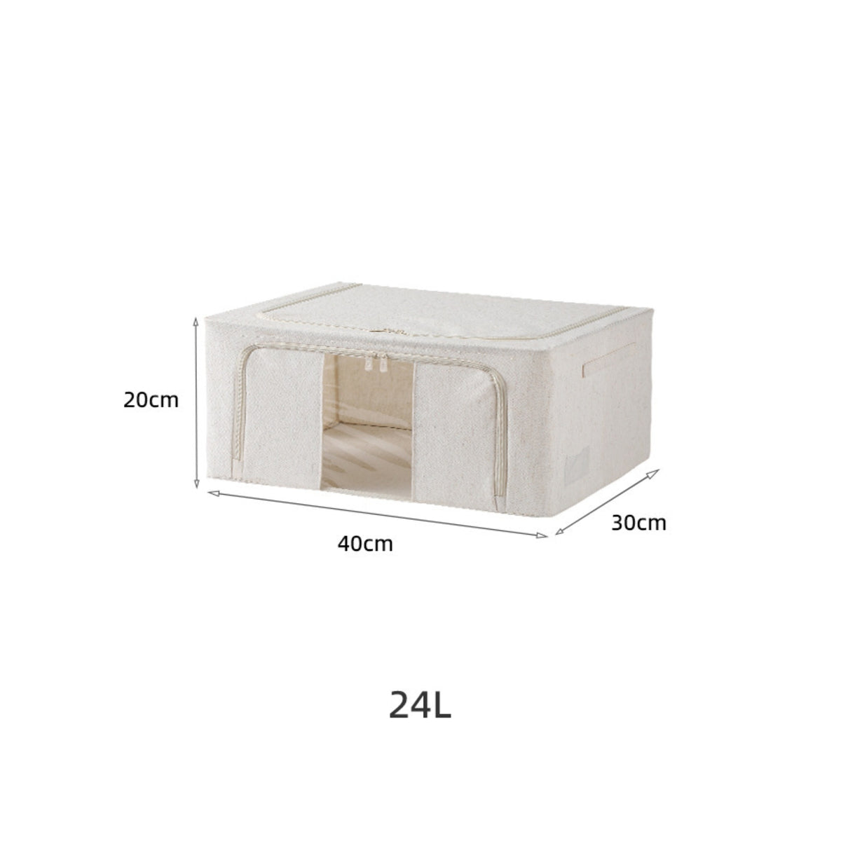 Clothes Organizer with Window Space-Saving Foldable Storage Box Textile Storage Bin Large Capacity Sturdy for Students, Closet