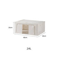 Clothes Organizer with Window Space-Saving Foldable Storage Box Textile Storage Bin Large Capacity Sturdy for Students, Closet