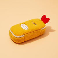 Fried Prawn Pencil Case Large Capacity Fuzzy Battered Pen Pouch Cute Design Cartoon Prawn Stationery Bag for Students, Kids, School, Office