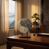 Tai Taiji Ornament Rectangular Base Yin-Yang Ornament Engraved Home Decor