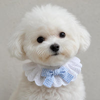 Pet Cat Dog Cotton Lace Bow Scarf Collar Bib for Small Pets