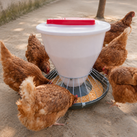 Chicken Feeder, Poultry Feeder, 50cm, 30kg Large Capacity, Stainless Steel, Plastic, Hanging Type, Floor Raising Feeder