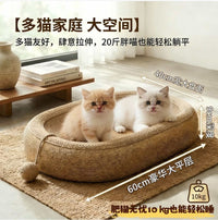 Sisal Cat Scratcher Bed with Ball, Durable, No Shedding, for Cats