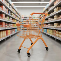 360-Degree Swivel Wheels Toy Grocery Trolley Realistic Design Children's Play Shopping Trolley for Toddlers, Playroom