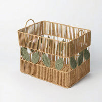 Woven Basket with Handles Handwoven Rope Storage Basket Organizer for Laundry Room, Closet