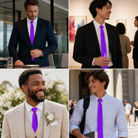 Men's Slim Solid Color Necktie for Professional Wear, Weddings, and Performances - 5cm Width
