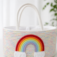 Cotton Rope Basket, Small Storage, Laundry Organizer, With Handles, Kids Room, Toy Storage