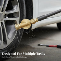 Easy Installation 1/4 Inch Quick Connect Adapter Universal Fit Adjustable Angle Nozzle Adapter Secure Ball Lock Design Pivoting Pressure Washer Coupler Long-Lasting Brass Construction for Car Washing
