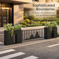 Galvanized Metal Outdoor Planter Box, Large Planters for Outdoor Plants, Modern Minimalist Flower Box Divider for Garden Patio Businesses