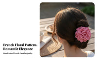 Rose Flower Hair Claw French Design Rose Hair Barrette Elegant Design Large Flower Jaw Clip for Women, Young Adults, Daily Wear, Weddings, Photoshoots