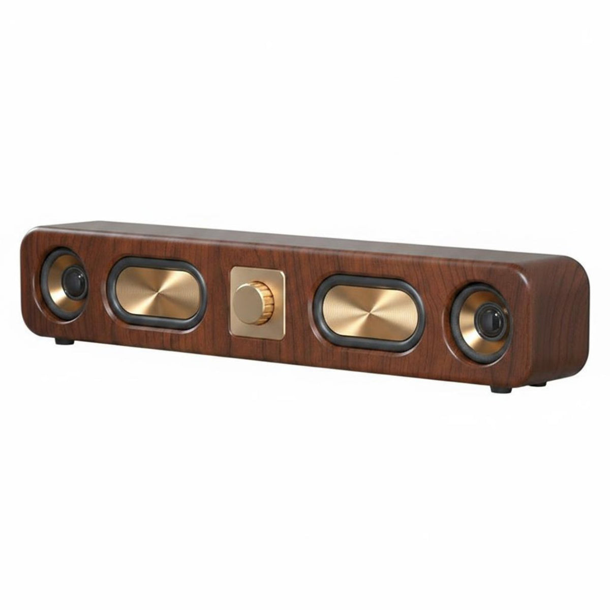Bass Boosted Retro Bluetooth Speaker Aux Input Vintage Wooden Speaker Easy to Use for Desktop