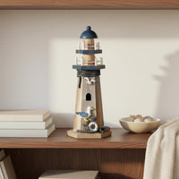 Coastal Style Lighthouse Statue Handcrafted Retro Lighthouse Model House Decoration for Office