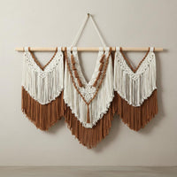 Macrame Wall Hanging Handmade Bohemian Wall Tapestry Tassel Details House Decoration for Living Room, Bedroom, Nursery