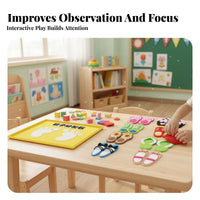 3 Sets Educational Inspired Sock Glove Shoe Pairing Toy Early Education Left Right Shoe Sorting Game Develops Observation Skills