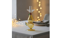 Decorative Pear Candle Holder Amber Candle Holder with Cylinder Sleeve Elegant Candlestick Clear for Brides, Dinner Party, Photo Photography, Wedding Reception