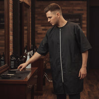 Salon Coat Hair Hairdresser Smock Zip-Front for Barbers