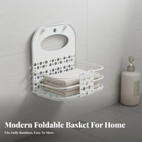 Foldable Laundry Basket Large Capacity Wall-Mounted Laundry Hamper Space-Saving Foldable Clothes Basket for RV Owners, Washroom, Bedroom, Dorm Room