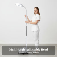 High Color Rendering Adjustable Gooseneck Examination Lamp Flicker-without Flicker Rolling Base Esthetician Light Energy Saving Rolling Base Esthetician Lamp 8x Magnification for Artists, Dermatologists, Professionals