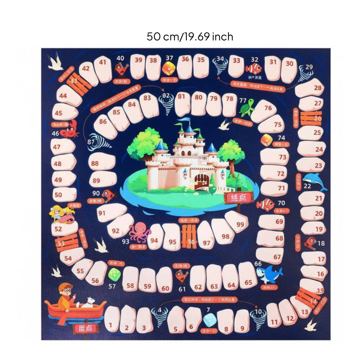 Family Fun Adventure Board Game Large Size Treasure Quest Game Soft Material Portable Chess Board Scratch Resistant for Party, Travel