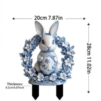Easter Bunny Lawn Stake Spring Theme Easter Garden Stake Festive Design Bunny Yard Decoration for Holiday Enthusiasts, Homeowners, Patio, Flower Pots