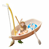 Miniature Floating Boat Tiny Rowboat Playset for Garden