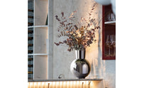 Ceramic Vase Silver Vase with Narrow Neck Lustrous Flower Holder for Entryway