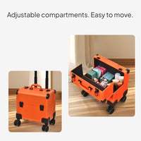 Foot Massage Technician Case Large Capacity Rolling Pedicure Tool Case Portable Multi-Compartment Organizer Trolley for Pedicurists, Mobile Services