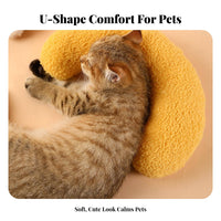 Soft Kitten Sleeping Pillow Comfortable U-Shaped Pet Pillow Skin-Friendly for Kittens, Canine Companions, Indoors, Indoor, Crate