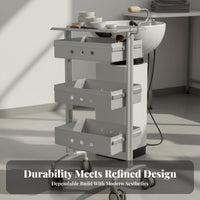 With Wheels Hair Dyeing Tool Trolley 360° Swivel Casters Multi-Drawer Rolling Station Heavy-Duty Salon Utility Trolley Versatile Use for Hairstylists, Beauty Professionals, Cosmetology Students, Barber Shop, Barbershop, Spa