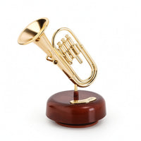 Tabletop Melody Box Freestanding Melody Box with Round Base Musical Movement Decorative Decor Vintage-Inspired for Living Room