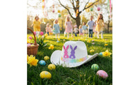 Easter Egg Decorated Hat Adorable Design Easter Cowboy Hat Lightweight for Girls