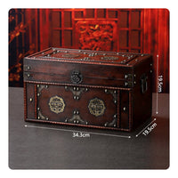 Storage Chest with Hinged Lid Decorative Wooden Storage Box with Latch Keepsake Chest with Hinged Lid Distressed for Newlyweds