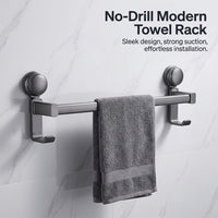 Towel Bar and Wall Mount Rack for Washroom Organization, Hanging for Small Space and Students