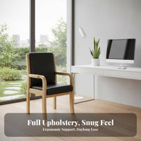 With supportrests Upholstered Accent Chair Highspine Support supportchair Sturdy Wood Legs Seating Furniture Thickly Cushioned for Seniors, Office Workers, Homeowners, Study Room, Bedroom, perusing corner