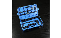 30 Pieces Socket Wrench Set with Case Heavy-Duty Socket Wrench Kit Metric Mechanics Tool Kit with Case for Professionals, Home Improvement Hobbyists