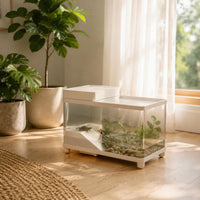 Turtle Habitat Enclosure with Basking Platform Full View Enclosure Drainage