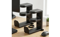 2 Pieces Clamp-on Headphone Stand Rotating Headset Stand Adjustable Headphone Holder for Gaming Hobbyists, Gaming Setups