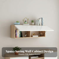 Wall-Mounted Shelving Unit Space-Saving Design Flip-up Door Wall-Mounted Cabinet Sturdy Construction Minimalist & Design