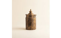 Metal Vase with Lid Vintage Lidded Jar Rustic Lidded Storage Jar for Console Table, Mantel