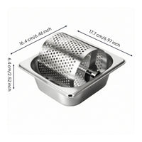 Butter Roller with Pan Stainless Steel Butter Roller Kitchenware Perforated Evenly for Chefs, Commercial Kitchens, Bakeries