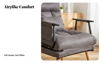 Foldable Design Convertible Lounger Bed Double-Use 3-in-1 Sleeper Chair Adjustable Backrest Recliner Space Saving for Office Workers, Students, Apartment Dwellers, Bedroom, Living Room, Small Areas, Balcony